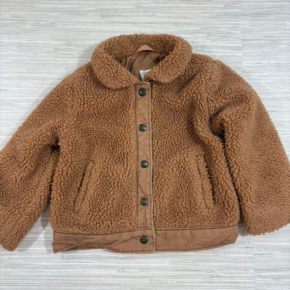 GAP 18-24 MONTHS Infant teddy bear coat light brown unisex *small spot*